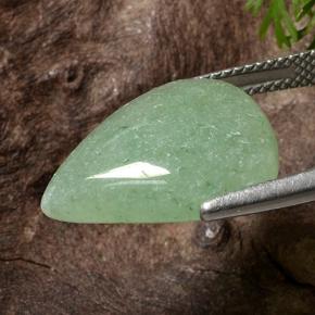 Aventurina verde natural 10,93ct, formato de pêra, translúcido