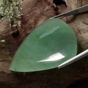 Aventurina verde natural 89,12ct, formato de pêra, translúcido