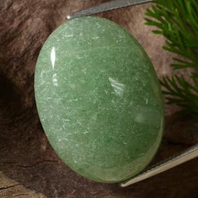 Aventurina verde natural 34,85ct, corte oval, translúcido