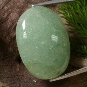 Aventurina verde natural 34,82ct, corte oval, translúcido