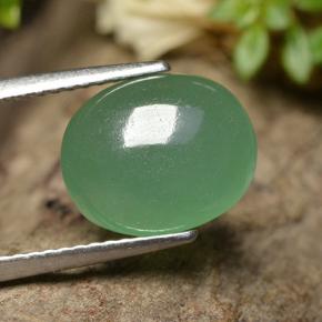 Aventurina verde natural 3,88ct, corte oval, translúcido