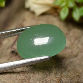 Aventurina verde natural 3,88ct, corte oval, translúcido