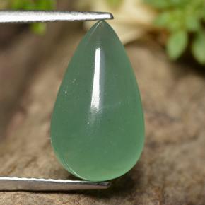 Aventurina verde natural 4,98ct, formato de pêra, translúcido