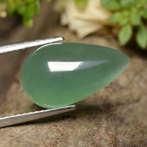 Aventurina verde natural 4,98ct, formato de pêra, translúcido