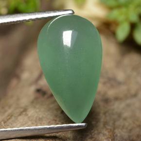 Aventurina verde natural 4,98ct, formato de pêra, translúcido