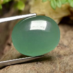 Aventurina verde natural 5,74ct, corte oval, translúcido
