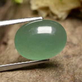 Aventurina verde natural 3,42ct, corte oval, translúcido