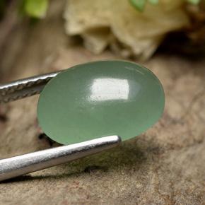 Aventurina verde natural 3,42ct, corte oval, translúcido