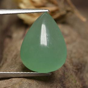 Aventurina verde natural 7,63ct, formato de pêra, translúcido