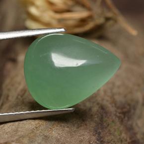 Aventurina verde natural 7,63ct, formato de pêra, translúcido