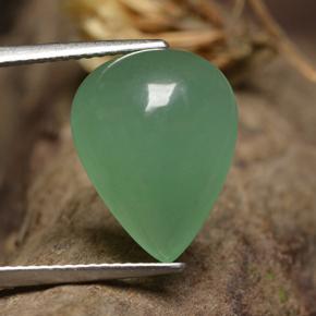 Aventurina verde natural 7,63ct, formato de pêra, translúcido