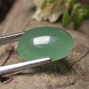 Aventurina verde natural 3,46ct, corte oval, translúcido