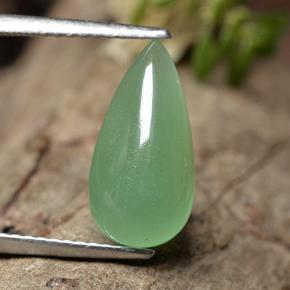 Aventurina verde natural 2,85ct, formato de pêra, translúcido