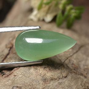Aventurina verde natural 2,85ct, formato de pêra, translúcido