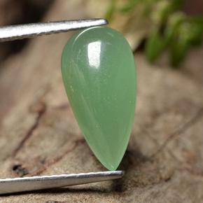 Aventurina verde natural 2,85ct, formato de pêra, translúcido