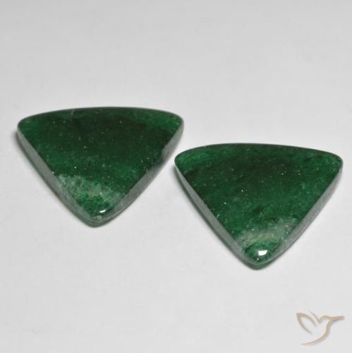 Pedras preciosas de aventurina verde natural de 23,02 ct, trillion, translúcido
