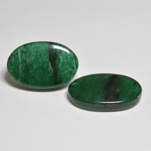 Pedras preciosas de aventurina verde natural de 13,04 ct, corte oval, translúcido