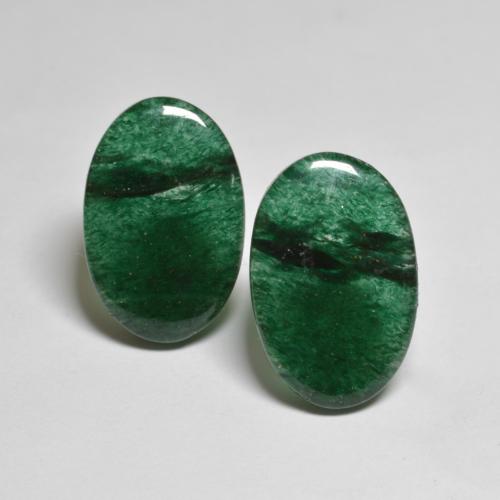 Pedras preciosas de aventurina verde natural de 13,04 ct, corte oval, translúcido