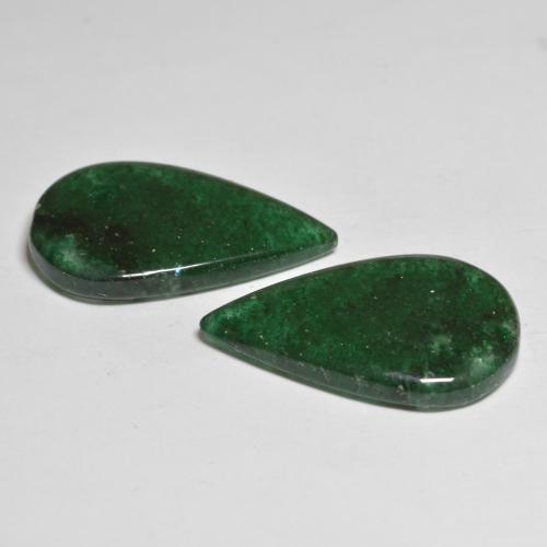 Pedras preciosas de Aventurina Verde escuro natural de 16.47 ct, Formato de pêra, Translúcido