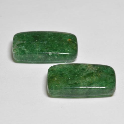 Pedras preciosas de aventurina verde natural de 10,83 ct, baguete, translúcido