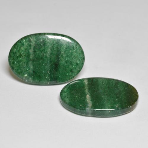 Pedras preciosas de aventurina verde natural de 17,78 ct, corte oval, translúcido