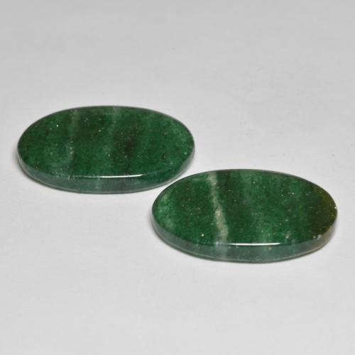 Pedras preciosas de aventurina verde natural de 17,78 ct, corte oval, translúcido