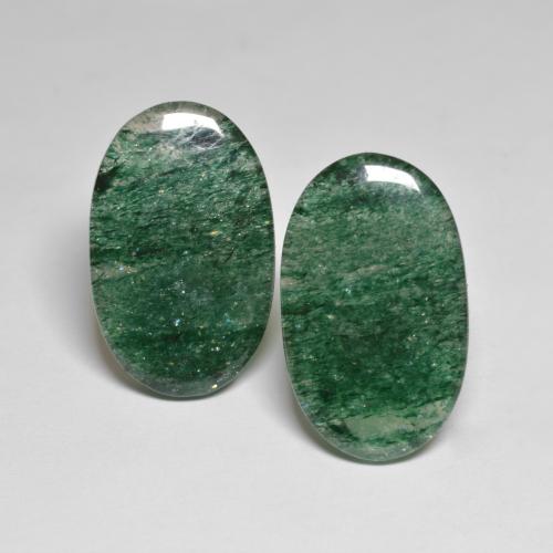 Pedras preciosas de aventurina verde natural de 21,84 ct, corte oval, translúcido