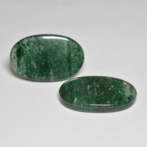 Pedras preciosas de aventurina verde natural de 21,84 ct, corte oval, translúcido