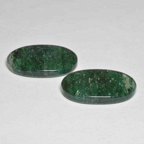 Pedras preciosas de aventurina verde natural de 21,84 ct, corte oval, translúcido