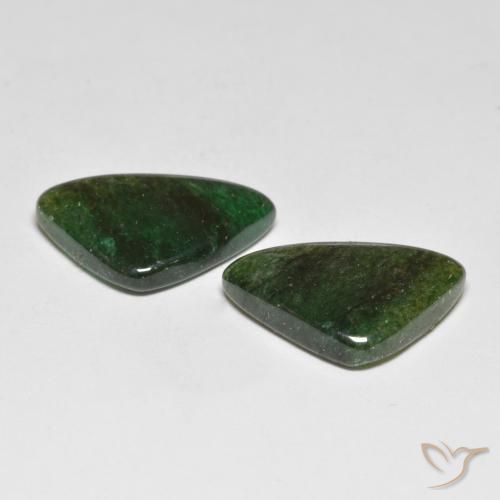 Pedras preciosas de Aventurina verde escuro natural de 12.29 ct, Trilhão, Translúcido