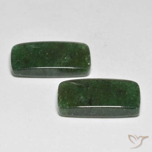 Pedras preciosas de Aventurina verde intenso natural de 14.17 ct, baguete, Translúcido
