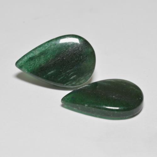 Pedras preciosas de aventurina verde natural de 12,19 ct, formato de pêra, translúcido