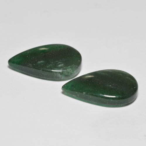 Pedras preciosas de aventurina verde natural de 12,19 ct, formato de pêra, translúcido