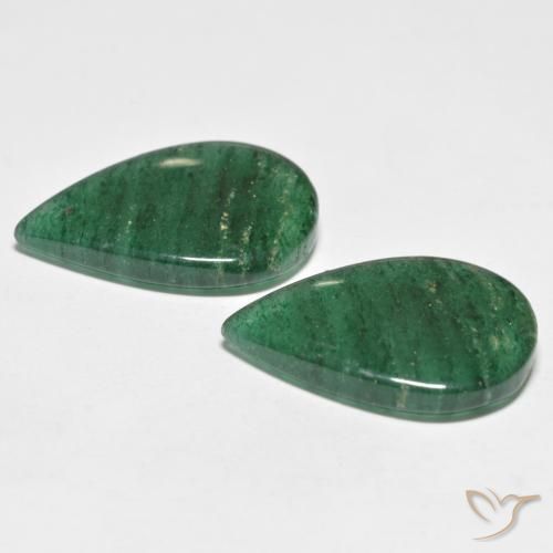 Pedras preciosas de Aventurina Verde Esmeralda Médio natural de 18.08 ct, Formato de pêra, Translúcido