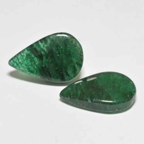 Pedras preciosas de aventurina verde natural de 12,03 ct, formato de pêra, translúcido