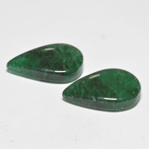 Pedras preciosas de aventurina verde natural de 12,03 ct, formato de pêra, translúcido
