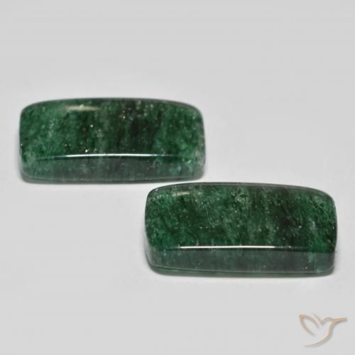 Pedras preciosas de Aventurina Verde Frio natural de 14.76 ct, baguete, Translúcido
