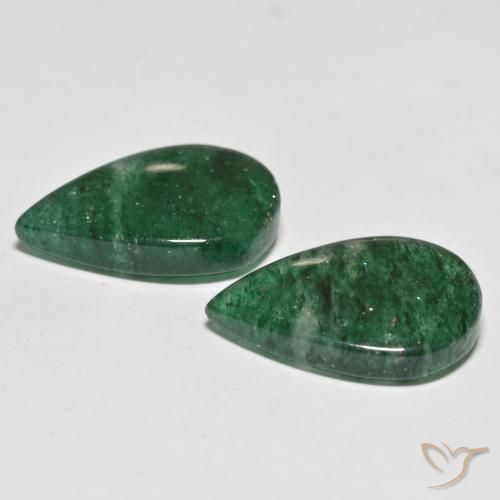 Pedras preciosas de Aventurina verde escuro natural de 16.74 ct, Formato de pêra, Translúcido