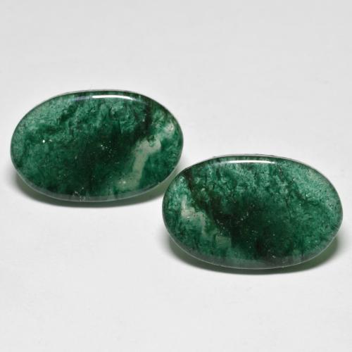 Pedras preciosas de Aventurina verde escuro natural de 16.29 ct, Corte Oval, Translúcido
