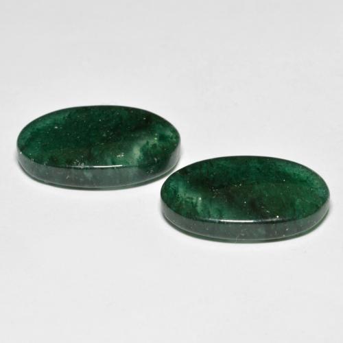 Pedras preciosas de Aventurina verde escuro natural de 16.29 ct, Corte Oval, Translúcido