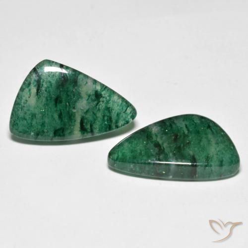 Pedras preciosas de Aventurina verde escuro natural de 13.86 ct, Chique, Translúcido