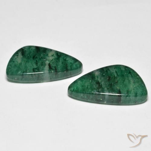 Pedras preciosas de Aventurina verde escuro natural de 13.86 ct, Chique, Translúcido