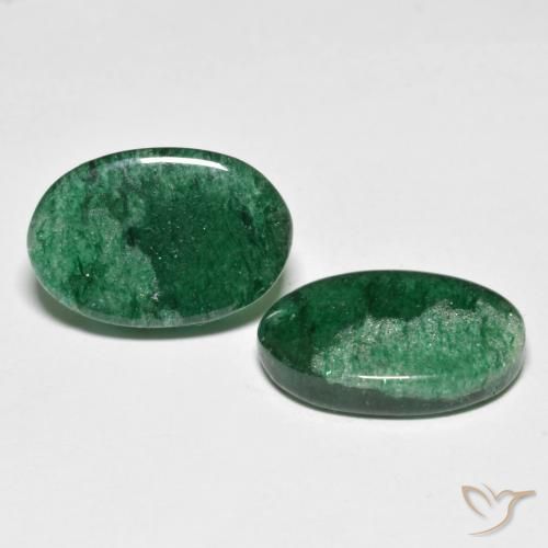 Pedras preciosas de Aventurina Verde médio natural de 13.15 ct, oval, Translúcido
