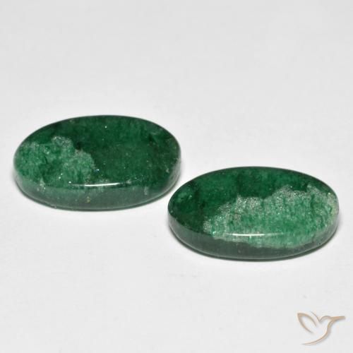 Pedras preciosas de Aventurina Verde médio natural de 13.15 ct, oval, Translúcido