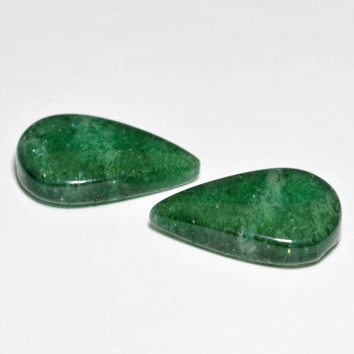 Pedras preciosas de Aventurina Verde Multicolor natural de 11.16 ct, Formato de pêra, Translúcido