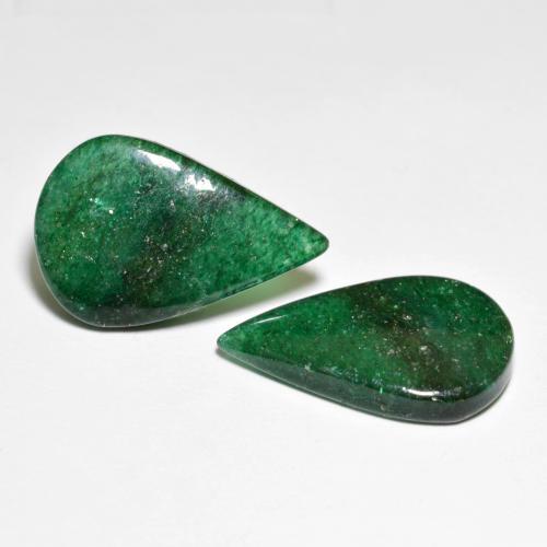 Pedras preciosas de Aventurina Verde Multicolor natural de 14.41 ct, Formato de pêra, Translúcido