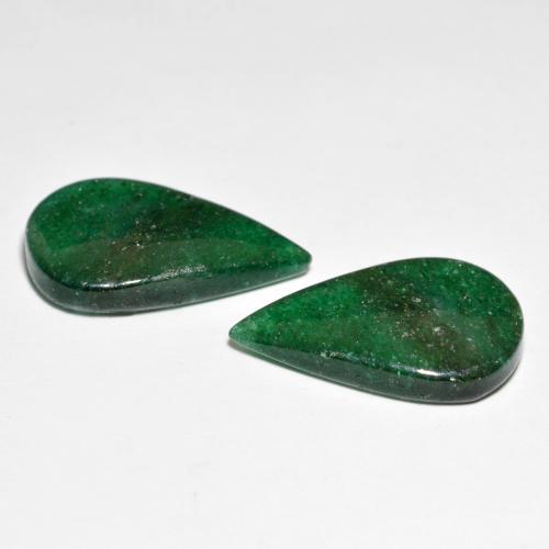 Pedras preciosas de Aventurina Verde Multicolor natural de 14.41 ct, Formato de pêra, Translúcido