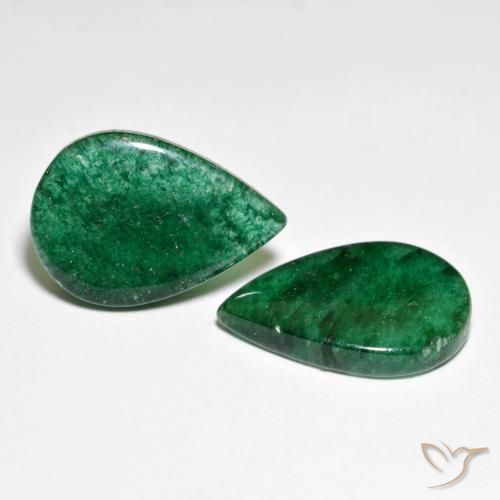 Pedras preciosas de Aventurina Verde claro natural de 14.94 ct, Formato de pêra, Translúcido