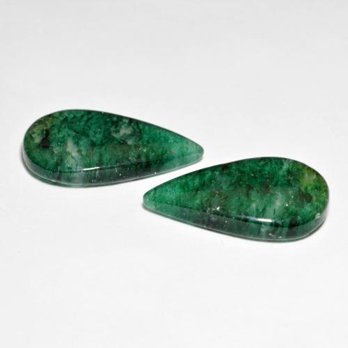 Pedras preciosas de Aventurina Verde escuro natural de 16.42 ct, Formato de pêra, Translúcido