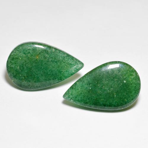 Pedras preciosas de aventurina verde natural de 12,78 ct, formato de pêra, translúcido